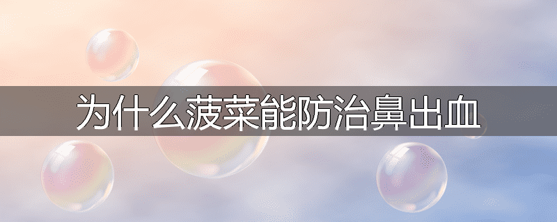 为什么菠菜能防治鼻出血