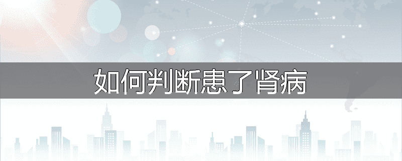 如何判断患了肾病