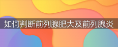 如何判断前列腺肥大及前列腺炎