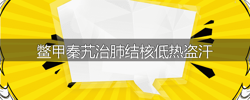 鳖甲秦艽治肺结核低热盗汗