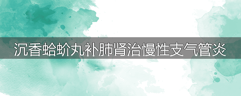沉香蛤蚧丸补肺肾治慢性支气管炎