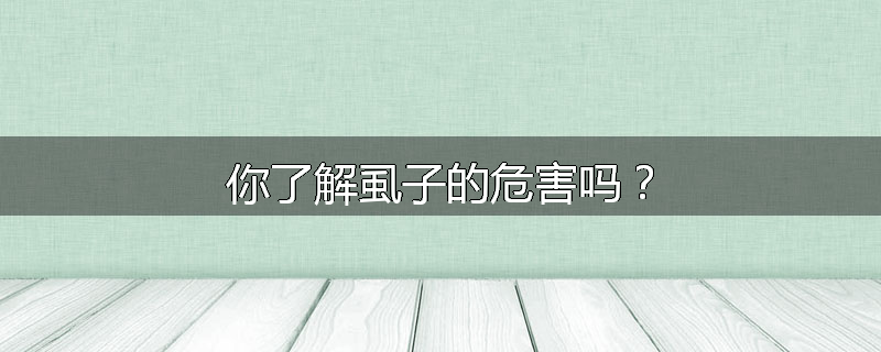 你了解虱子的危害吗？