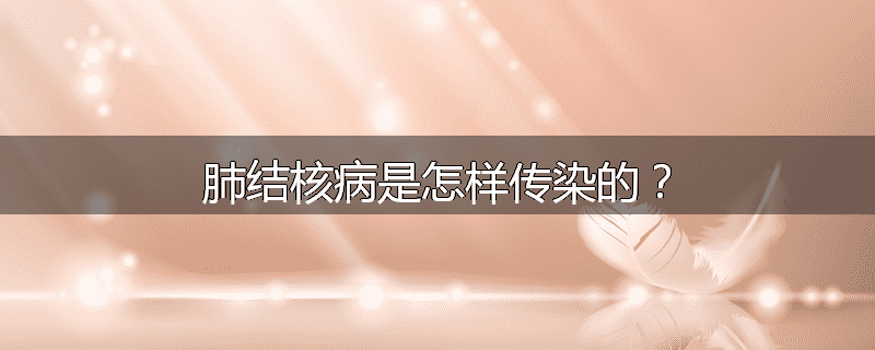 肺结核病是怎样传染的?