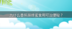 为什么香蕉蘸蜂蜜食用可治便秘？